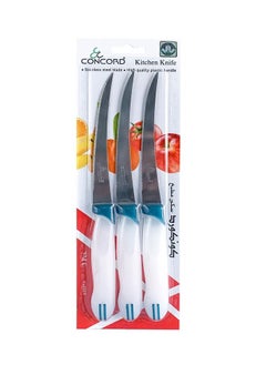 اشتري Kitchen Knife 3 Piece - 4.5 In. Serrated Utility Knife - white في الامارات