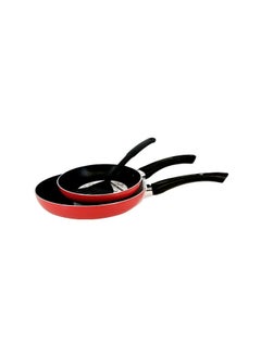 Buy 3pcs Non-Stick Cookware Set Non stick coating Soft grip handles in UAE