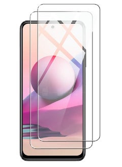 اشتري 2 Pieces Tempered Glass Screen Protector Clear Designed For Xiaomi Redmi Note 10S Full Screen Coverage And Bubble Free في الامارات