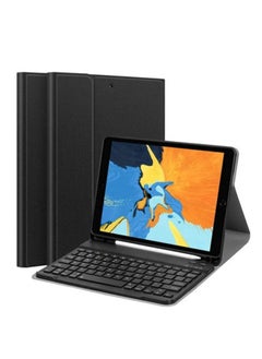 اشتري New Bluetooth Keyboard Case For IPad 9th Generation 2021 8th Gen 7th Gen 10.2 Inch Detachable Wireless With Pencil Holder Stand Folio Cover Black في الامارات