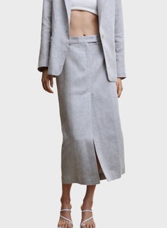 Buy High Waist Slit Midi Skirt in UAE