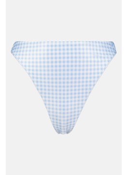 اشتري Women Gingham Pattern Bikini Bottom, Blue/White في الامارات