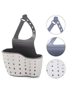 Buy ARTC Kitchen Sink Faucet Silicone Sponge Holder Strainer With Adjustable Strap Grey in UAE