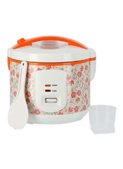 Buy Electric Rice Cooker With Steamer  White/Orange in Saudi Arabia