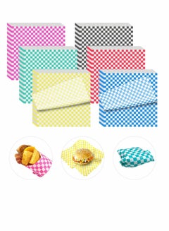 اشتري Sandwich Wrapper 6 Colors 300 Sheets 30 30cm 12 inch Paper Liners Food Basket Wax Deli Wrap for Wrapping Bread and Sandwiches في السعودية