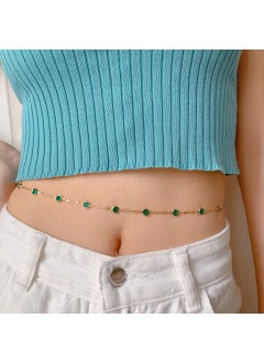 اشتري Retro Green Crystal Body Chain Waist JewelrySilver Silver في السعودية