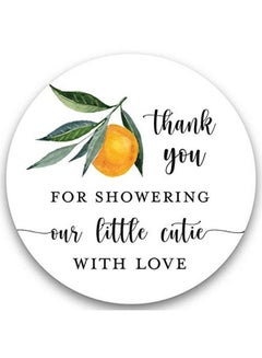 Buy 2" Round Orange Clementine Baby Shower Cutie Thank You Favor Stickers (40 Labels) in Saudi Arabia