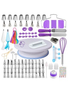 Buy 137 PCS Cake Decorating Supplies Kit for Beginners Baking Pastry Tools with Turntable Icing Tips Spatula Piping Nozzles and More in UAE