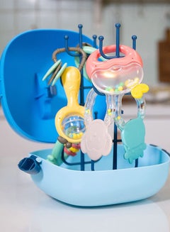 اشتري Baby Teether Rattle Set With Hanger Infant Grip Development Toys 9 Pieces Gift Box For New Born Boy And Girl في الامارات