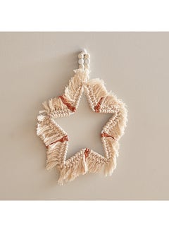 اشتري Rotana Star Shaped Wire Wall Hanging with Wooden Beads Ring 30 x 30 cm في الامارات