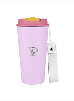 اشتري Voidrop أكواب السفر 16oz 500ML بهلوان القهوة السفر القدح انسكاب والدليل مع غطاء المشروبات الساخنة السفر القدح الحراري مسحوق الطلاء بهلوان الفولاذ المقاوم للصدأ مسحوق الخارجي المغلفة (لافندر) في الامارات