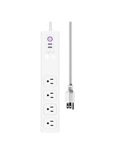 Buy Smart Power Strip, WiFi Smart Plug Surge Protector with 4 Individually Controlled Smart Outlets and 2 USB Ports Works with Alexa and Google Home, App/Remote/Voice Control in Saudi Arabia