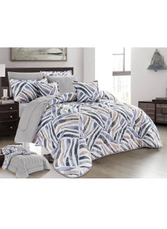 Buy 8-Piece Comforter Set Two-Sided Microfiber Double King Size 240x260 in Saudi Arabia