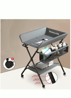 Buy 4 in 1 Baby Changing Table Infant Foldable Nursery Change Tables with Unit Storage Bags and Wheels, Adjusted In Three Steps Healthy & Safety in Saudi Arabia