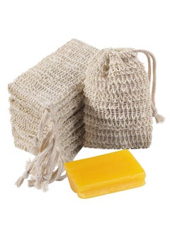 اشتري Soap Exfoliating Bag, 10 Pack Pouch Soap Saver Natural Ramie Soap Bag Hand Made Soap Bag Mesh Soap Saver Bags With Drawstring For Bath & Shower Use في السعودية