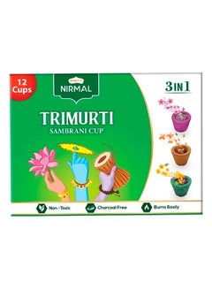 Buy Trimurti Sambrani Cup 3 in 1 fragrances 12 pcs in UAE