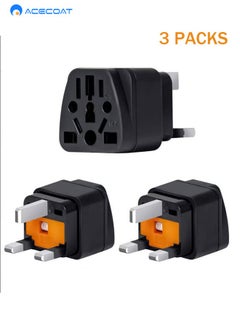 Buy 3-Pack Universal Travel Plug Power Adapter,2500W British Standard Converter Charger with 13A Fuse,Multifunctional British Standard 3 Pins Socket,EU/UK/US/AU/CN/JP/Asia/Italy/Brazil to UK Travel Adapte in Saudi Arabia