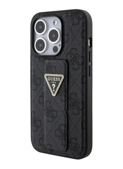 Buy Guess Gripstand PU leather Case For iPhone 15 Pro Max (Black) in UAE