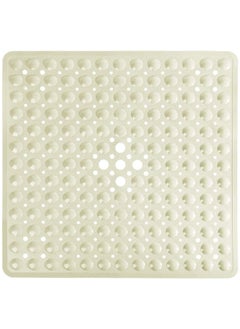 اشتري Shower Mat for Bathtub, 21 x 21 Inches Bath Tub Square Mats, Non-Slip with Drain Holes, Suction Cups, BPA, Latex, Phthalate Free, Machine Washable (Beige) في الامارات