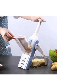 اشتري Safe Slicer Mandoline Cutter for Various Vegetables, a Versatile Chopper for Kitchen Accessories, Creates Preset Salad Thickness with Adjusters, It is Easy to Use and Clean, and has a Slim Storage في الامارات