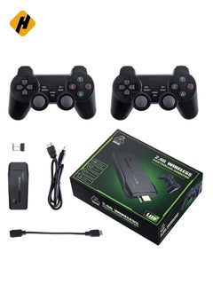 اشتري Classic M8 Game Stick 4K Game Console with Two 2.4G Wireless Gamepads Dual Players HDMI Output Built in 3500 Classic Games Compatible with Android TV/PC/Laptop/Projector في الامارات