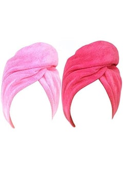 Buy Bathroom Super Absorbent Quick-Drying Microfiber Bath Towel Hair Dry Cap Salon Towel Absorbent Microfiber Hair Towel, Quick Dry Hair Turban Wraps Twist Hair Drying Towel With Elastic Loop in Saudi Arabia