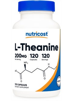 Buy L-Theanine 200mg, 120 Capsules, Double Strength - Non-GMO, Gluten Free in UAE