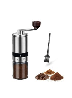Buy Manual Coffee Grinder Hand Coffee Mill with 6 Adjustable Settings Conical Ceramic Burr Grinder for Espresso French Press and Pour Over Portable Hand Crank for Office Home Traveling Camping in Saudi Arabia