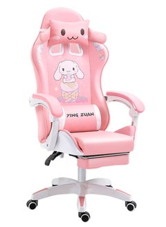 Buy Gaming chair computer chair home reclining dormitory chair cartoon swivel chair comfortable sedentary office chair ergonomic chair (pink) in UAE