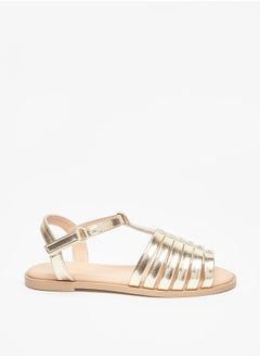 Buy Girl's Solid Sandals With Hook And Loop Closure in Saudi Arabia