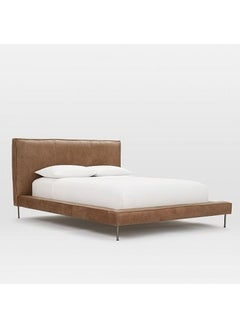 Buy Leather Bed 200x200x25 Brown 200x200x25 cm in Saudi Arabia