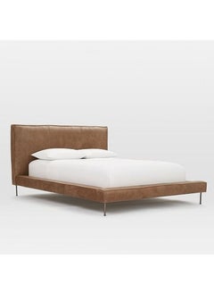 Buy Leather Bed 200x200x25 Brown 200x200x25 cm in Saudi Arabia