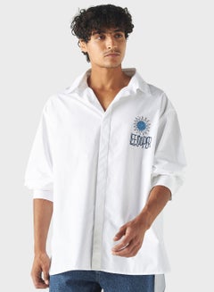 Buy Logo Print Relaxed Fit Shirt in Saudi Arabia