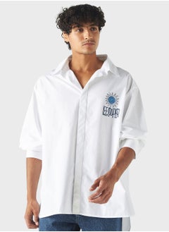 Buy Logo Print Relaxed Fit Shirt in Saudi Arabia