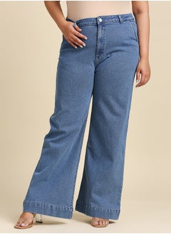 Buy Plus High Rise Wide Leg Jeans in Saudi Arabia