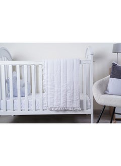 Buy Frayed Baby Quilt 90X120Cm White in UAE