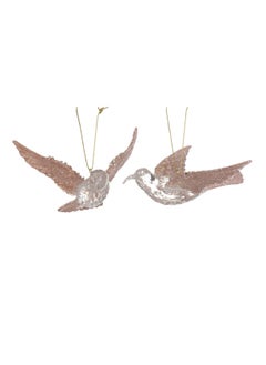 Buy Kaemingk Hummingbird Plastic Pink Glitter, Assorted 1 Piece. in UAE