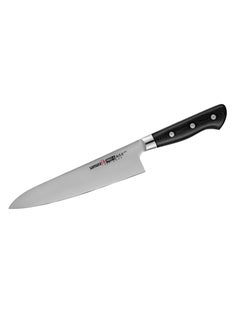 Buy Samura PRO-S Chef's Knife | 7.9"/200 mm | AUS-8 Stainless Steel Blade | G-10 Fiberglass Polymer Handle | Thick, Wide, Long Blade with Central Tip in UAE