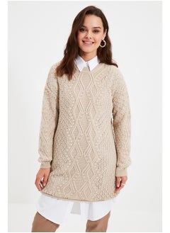 Buy Cream Openwork Knitwear Sweater TCTAW22AK0089 in Egypt