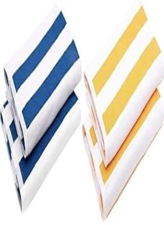 اشتري Signoola Cabana Beach towel 70 x 180 cm Dark Blue stripes, 100% cotton. + Signoola Beach towel 70 x 180 cm Yellow Stripes, 100% cotton. في مصر