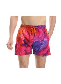 Buy Slip On Regular Fit Swim Shorts - Fire Orange, Fuchsia & Purple in Egypt