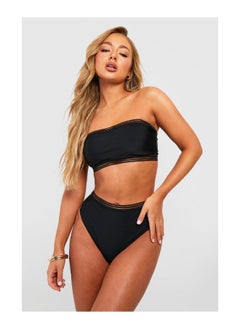 Buy Mesh Detail Bandeau High Waisted Bikini Set in UAE