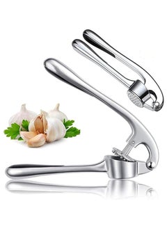 Buy 2 Pack Garlic Press, Premium Rust Proof Kitchen Garlic Mincer Crusher Squeezer with Ergonomic handle, Ginger Crusher with Good Grip, Easy to Clean, Dishwasher Safe in UAE