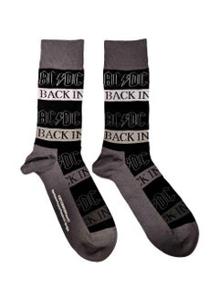 Buy AC/DC Unisex Ankle Socks featuring the 'Back in Black' design motif. Officially Licensed Merchandise. EU 40-45. Quality Comfortable Fabric Socks available in a black colourway. in UAE