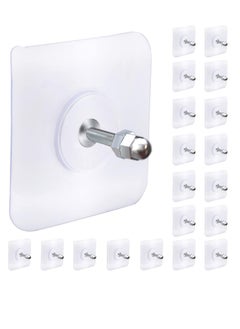 Buy 20 PCS Adhesive Hooks Heavy Duty, Wall Hooks for Hanging,Wall Hangers without Nails,2 in 1 Screw Free Sticker for Wall Mount Shelf,Waterproof Rustproof (16mm) in UAE