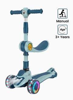Buy Scooter For Kids Over 3 Years Old,4 Height Adjustable Toddler Scooter,Light Up With Music 3 Wheel Scooter,Shock Absorbing Design,Tilt Steering,Balance Training Scooter For Kids in Saudi Arabia