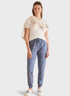 Buy Long Geometric Print 100% Cotton Pyjama Bottoms in UAE