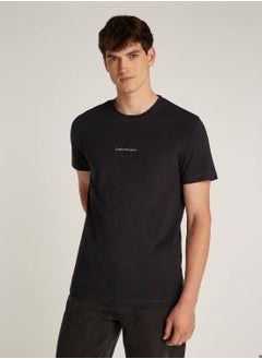 Buy Men's  Monogram  T-Shirt, Black - Cotton in Saudi Arabia