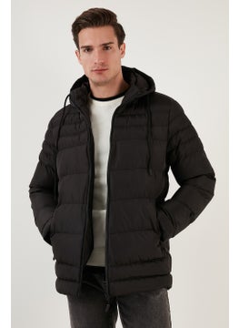 اشتري Water Repellent Slim Fit Cold and Wind Resistant Hooded Puffer Coat Men's Coat 649005 في السعودية