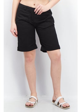 اشتري Women Solid Basic Shorts, Black في الامارات